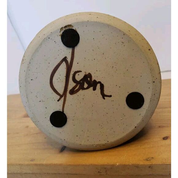 Vintage Greg Olson California Art Pottery Stoneware Handmade Grapes Vase Blue - Picture 8 of 11